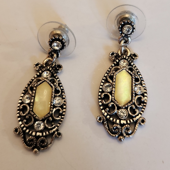 Vintage 1928 victorian style earrings crystal - Picture 4 of 5